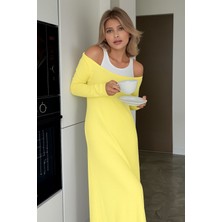 New Station Yaka Süprem Maxi Elbise