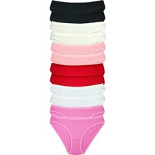 Leopardess 12 Adet Fitilli Pamuklu Kadın Kaşkorse Bikini Külot