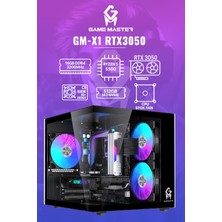 GM Game Master Gm-X1 Ryzen 5 5500 16GB Ram 512GB M.2 RTX3050 6gb 96 Bit Rgb Mini Akvaryum Siyah Gaming Kasa