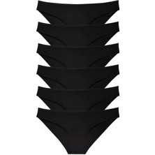 Leopardess 6 adet Süper Eko Set Likralı Kadın Slip Külot Siyah