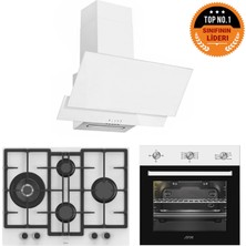 Ferre ve Afm Tech Markalı / Magican  Beyaz  Ankastre Set ( ED076-WFA Wok  + FM7301 + FM2201)