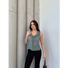 New Station Model 795 Transparan Şifon Bluz