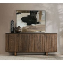 Arven Masif Konsol – Oluklu Kapak Tasarımı, Modern & Rustik Kabin Konsol (160×40×100)