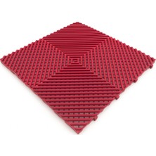 Oto Yıkama Detailing Yer Karosu Plastik Izgara Kırılmaz 50X50 2cm Kare Zemin Kaplama Kırmızı Renk