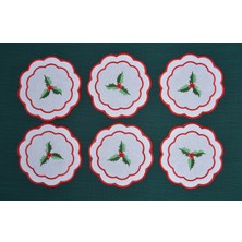 Yılbaşı Desenli Bardak Altı Takımı 6 Adet