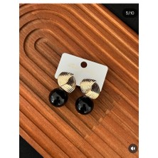 Abiye Siyah Inci Küpe