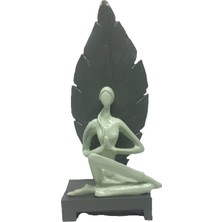 Yapraklı Yogacı Kadın Biblo Yeşil 24CMX10CM