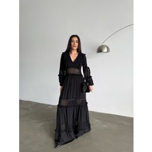 New Station New Statıon Püskül Güpür Maxi Elbise