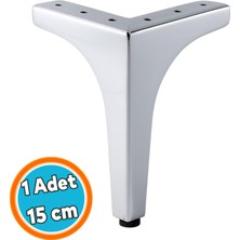 Nzb Mobilya Ayağı Modern Koltuk Dayanıklı Üçgen Ünitesi Ayağı Ayakları 15 cm Gümüş Krom Metal