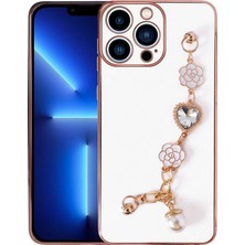 Zore Apple iPhone 14 Pro Max Kılıf El Tutamaçlı Kamera Korumalı Msra Taka Silikon Kapak-Beyaz