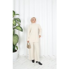 Nisum Moda Şerit Saç Örgülü Triko Takım