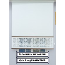 Esdeh Dekoratif Çıta Detaylı Lazer Stor Perde (Kırık Beyaz) - Kalın Stor Kumaşı - 30 cm Lazer Yüksekliği
