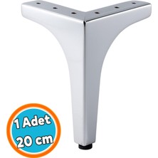 Nzb Mobilya Ayağı Modern Koltuk Dayanıklı Üçgen Ünitesi Ayağı Ayakları 20 cm Gümüş Krom Metal
