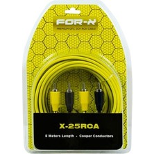 For-X X-25RCA 2 Rca + 2 Rca 5 Metre Oto Anfi Kablosu 12V