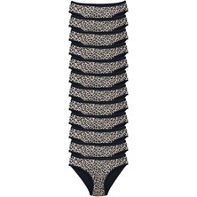 Leopardess 12 Adet Leopar Desenli Likralı Yumuşak Dokulu Kadın Slip Külot