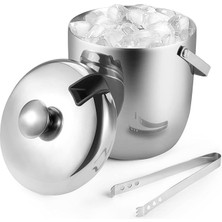 Paslanmaz Çelik Kapaklı Buz Kovası 3 Litre