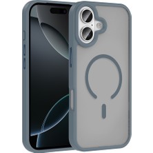 Zore iPhone 17 Kılıf M-Safe Şarj Özellikli Mat Arka Yüzey Msra Sio Kapak - Gri