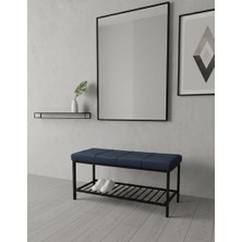 Özcan Mobilya Aksesuar Metal Ayaklı Raflı Bench Puf Bank Antre Mutfak Salon Yatak Odası Puf Bank 105×40