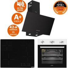 Ferre ve Afm Tech Markalı / Elite Elektrikli Vitro. Sessiz Ankastre Set (D086-SA + V6-04 + FM7301)