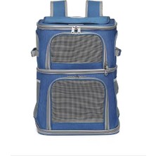 Mixpet Çift Bölmeli Çıkarılabilir Tekerlekli Evcil Hayvan Arabası 5.4 kg Kapasiteli Mavi