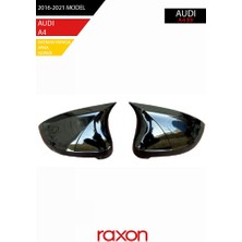 Raxon Audı A4 B9 2016-2021 Batman & Yarasa Ayna Kapağı – Parlak Piano Black Sport
