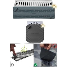 Omilife Gri Uzun ve Siyah Kare Tasarımlı Koku Önleyici Silikon Gider Kapakları Banyo Mutfak ve Balkon Için 2li Şık ve Hijyenik Gider Seti