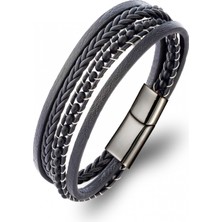 Mat Oniks Doğaltaş ve Deri Bileklik