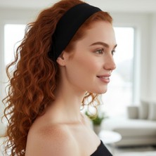 Mare Accessories Siyah Esnek Yumuşak Saç Bandı Bandana Yoga Pilates Saç Aksesuarı