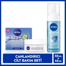 Nivea Canlandırıcı Yüz Bakım Seti, Aqua Sensation Nemlendirici Yüz Kremi 50ML ve Yüz Yıkama Köpüğü 150ML