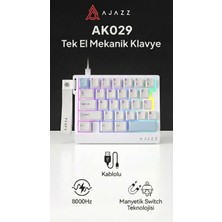 Ajazz AK029 Tek El Kablolu Manyetik Switch Oyun Klavyesi- Rgb-29 TUŞ-8000 Hz