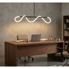 Acrolite Dekoratif Sarkıt Hortum LED Avize (Oturma Odası, Mutfak, Yatak Odası) L:120CM H:70CM Siyah 3000K