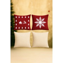 Devor Yılbaşı Temalı Kırlent Kılıfı 4’lü Set