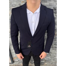 Sabri Zengin Erkek Çift Düğme Slim Fit Blazer Ceket