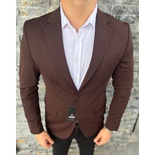 Sabri Zengin Erkek Çift Düğme Slim Fit Blazer Ceket