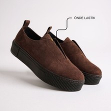 Ne&Ve Shoes Süet Hakiki Deri Lastikli Kadın Günlük Sneaker