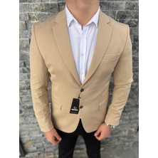 Sabri Zengin Erkek Çift Düğme Slim Fit Blazer Ceket