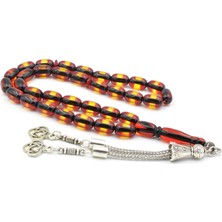 Murty99 Kapsül Kesim Günlük Boy Sarı Kırmızı Sürmeli Sıkma Kehribar Tesbih