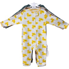 Minimo Ördek Desenli Fermuarlı Bebek Tulumu