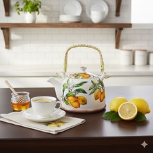 Hasır Saplı Porselen Mulan Demlik Limon Model 800 ml