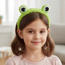 Mare Accessories Sevimli Yeşil Kurbağa Saç Bandı Peluş Saç Bandana