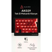 Ajazz AK029 Tek El Kablolu Manyetik Switch Oyun Klavyesi- Rgb-29 TUŞ-8000 Hz