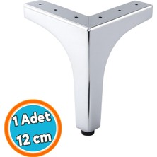 Nzb Mobilya Ayağı Modern Koltuk Dayanıklı Üçgen Ünitesi Ayağı Ayakları 12 cm Krom Gümüş Metal