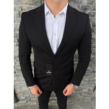Sabri Zengin Erkek Slim Fit Blazer Ceket %65 Viskon %35 Polyester Düz Tasarım