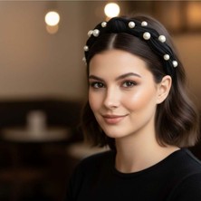 Mare Accessories Incili Siyah Taç