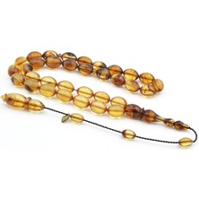 Murty99 Serkan Başkan Imzalı Beyzi Kesim Hareli Kahverengi Sıkma Kehribar Tesbih