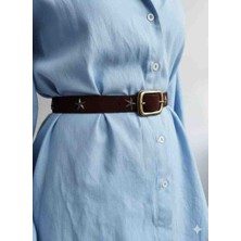 Egstyle Butik Kadife Yıldız Figürlü Kemer