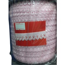 Çamaşır Lastiği Dantelli 1 cm 75 Metre 1 Top Açık Pembe