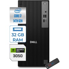 Dell Pro Tower QCT1250 Intel Core I7 14700 5.4ghz 32GB Ddr5 4tb SSD Freedos Nvidia RTX3050 6gb Masaüstü Bilgisayar QCT1250I73050F20 + Zetta Flash Bellek