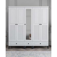 Miracool Panjur Fix 5 Kapılı Dolap / %100 Mdf / Beyaz