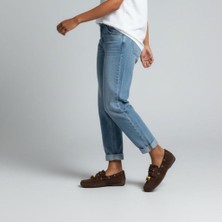 Ne&Ve Shoes Süet Hakiki Deri Boncuklu Makosen Kadın Kolej Loafer